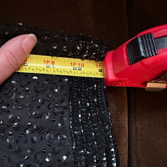 Niteline Della Roufogali Black Elegant Formal Beaded Sequence Hooks Closure SZ L - Picture 14 of 16